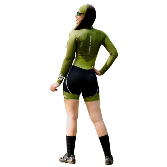 Macaquinho Manga Longa Horse Power Ciclismo Elite- Feminino - F139 Olivia